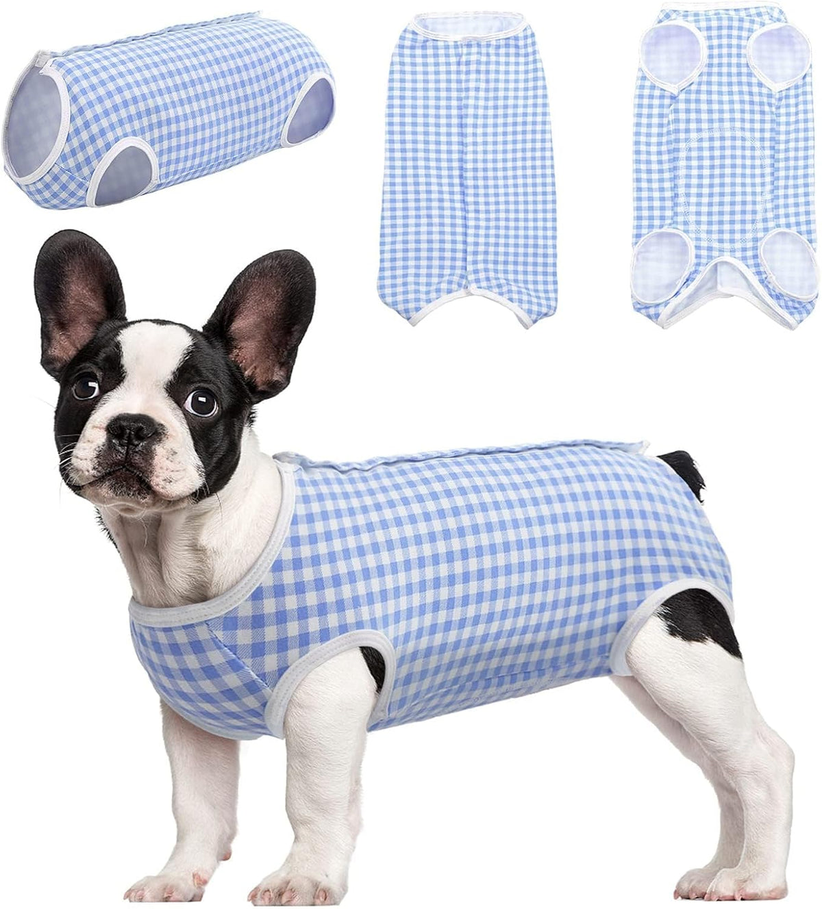 Kuoser pink checkered post operative pet clothing packaging view
