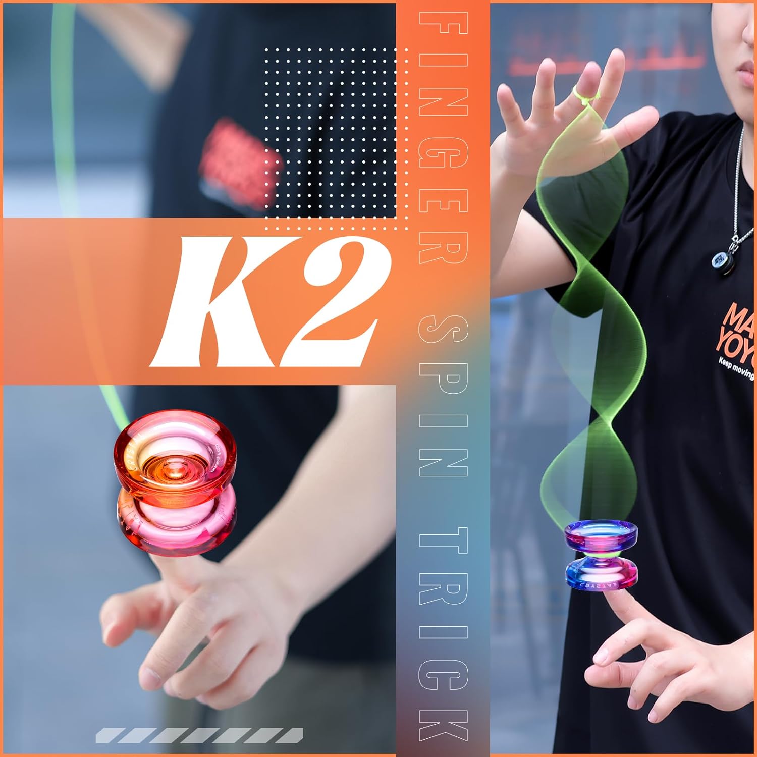 MAGICYOYO dual purpose plastic yoyo kit with unresponsive KK bearings