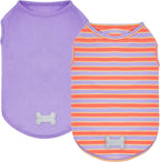 KYEESE 2Pack Dog Shirt, Soft Striped Dogs T Shirts, Lightweight Doggie Tank Top Cat Clothes, Sleeveless Dog Shirt for Small Dogs, Stretchy Pet Vest, Dark Blue, Medium - Image 12