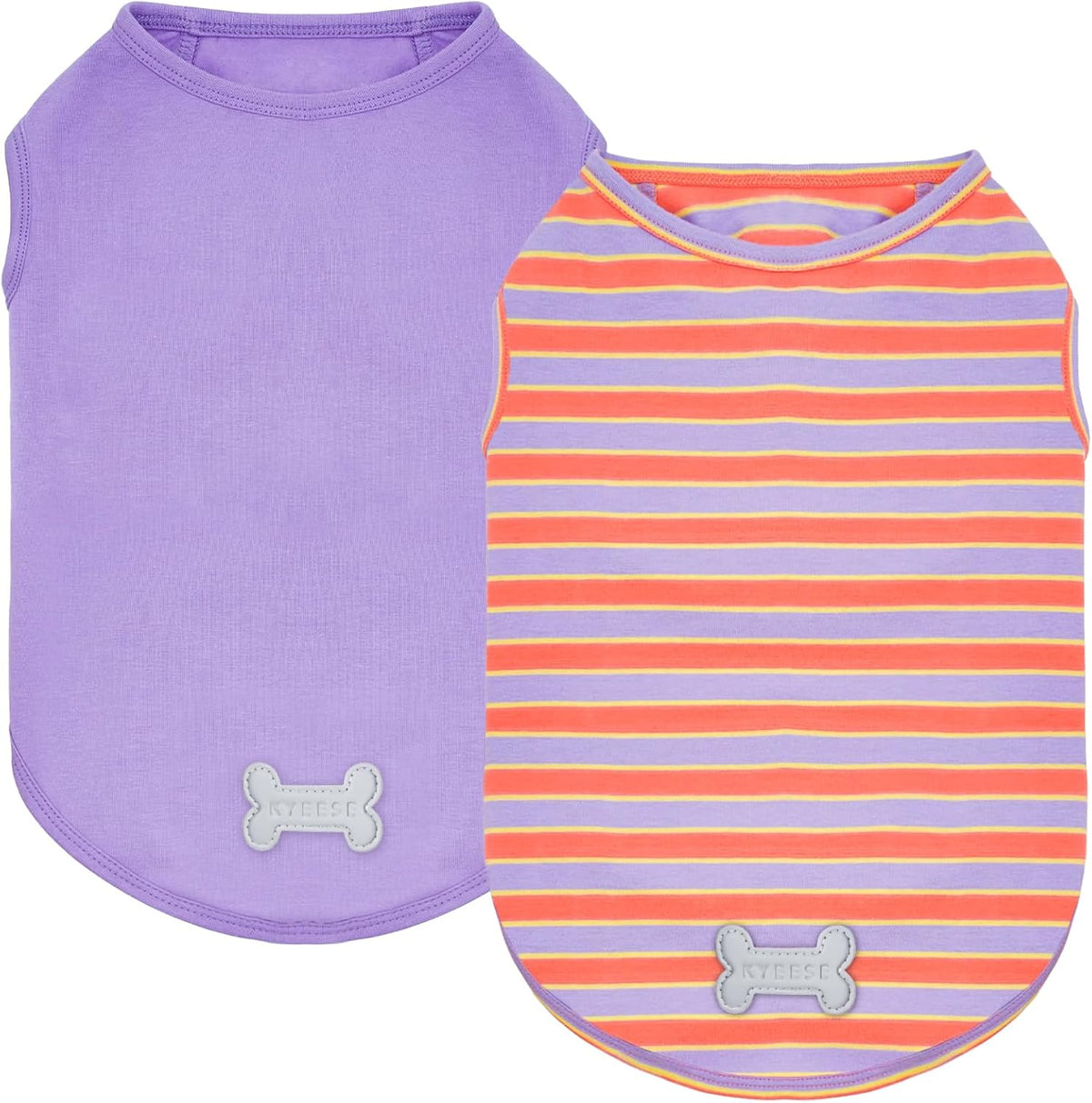 KYEESE 2Pack Dog Shirt, Soft Striped Dogs T Shirts, Lightweight Doggie Tank Top Cat Clothes, Sleeveless Dog Shirt for Small Dogs, Stretchy Pet Vest, Dark Blue, Medium - Image 12