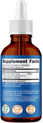 Nutricost 3.8 fluid ounces Cat's Claw liquid extract serving size demonstration