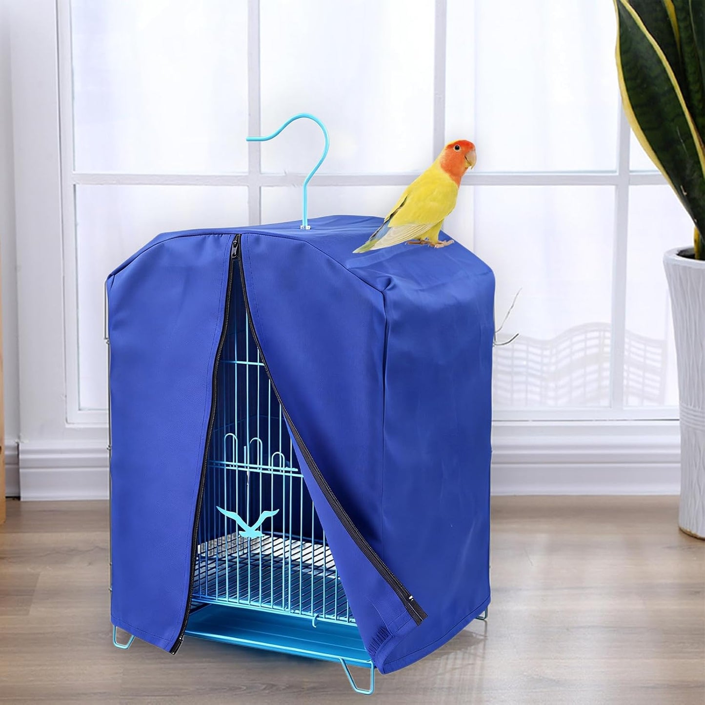 Anxiety reducing private bird cage drape for parakeets and lovebirds