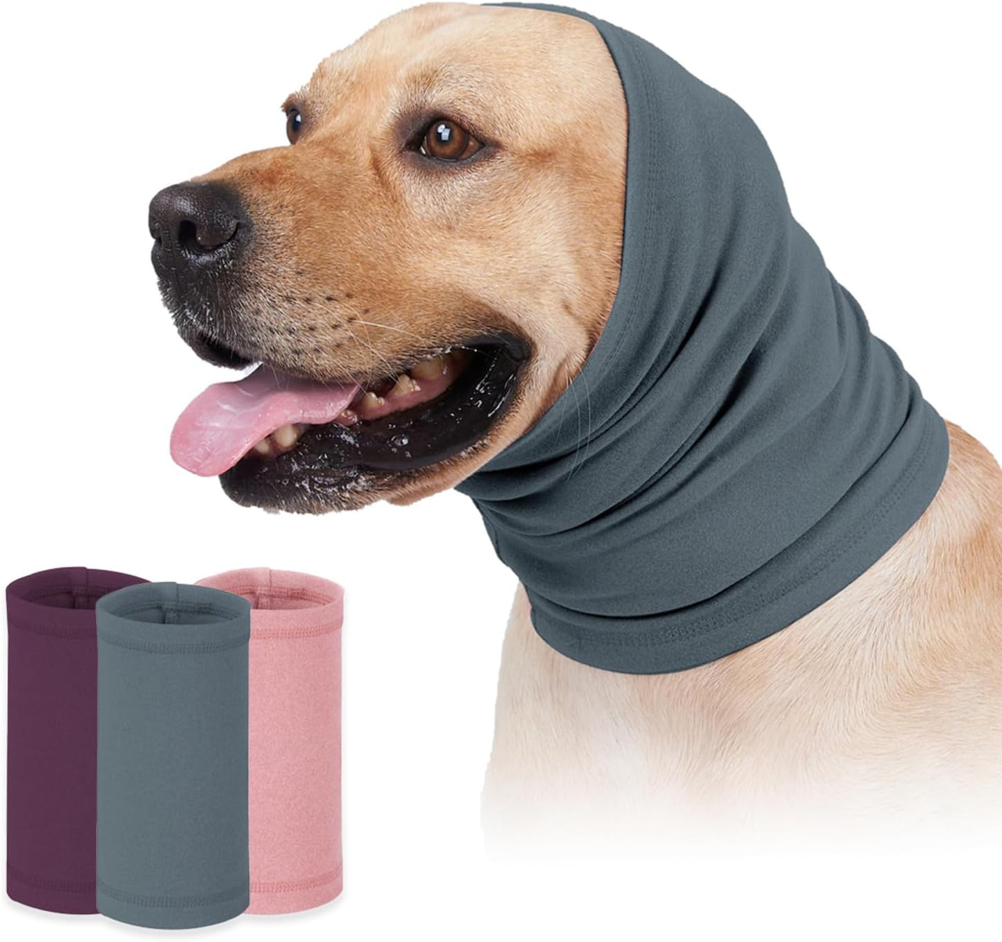 Dog Ear Covers,Dog Ear Muffs Noise Protection,No Flap Ear Wrap for Dogs Hematoma Recovery,Adjustable Calming Hoodie Shower Cap for Grooming,Bathing,Swimming & Anxiety Relief(Blue,L) - Image 11