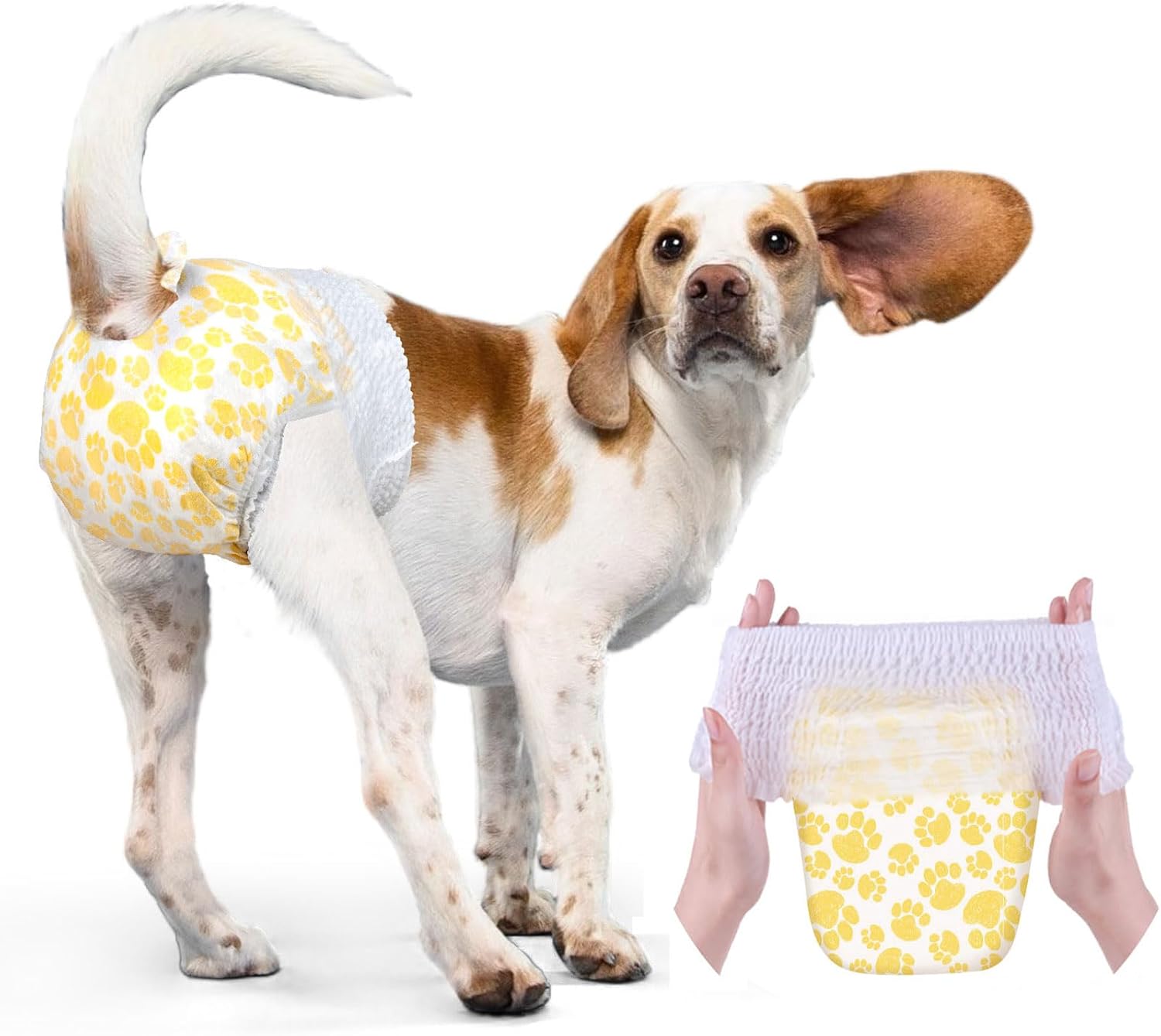 Dono Dog Diapers Female, 360 degrees Elastic Waist Disposable Pull It Up Puppy Diapers for Peeing, in Heat, Training, 360 Leak-Proof, Super Absorbent Doggie Diapers Female for Small Dogs, S, 14 PCS - Image 10