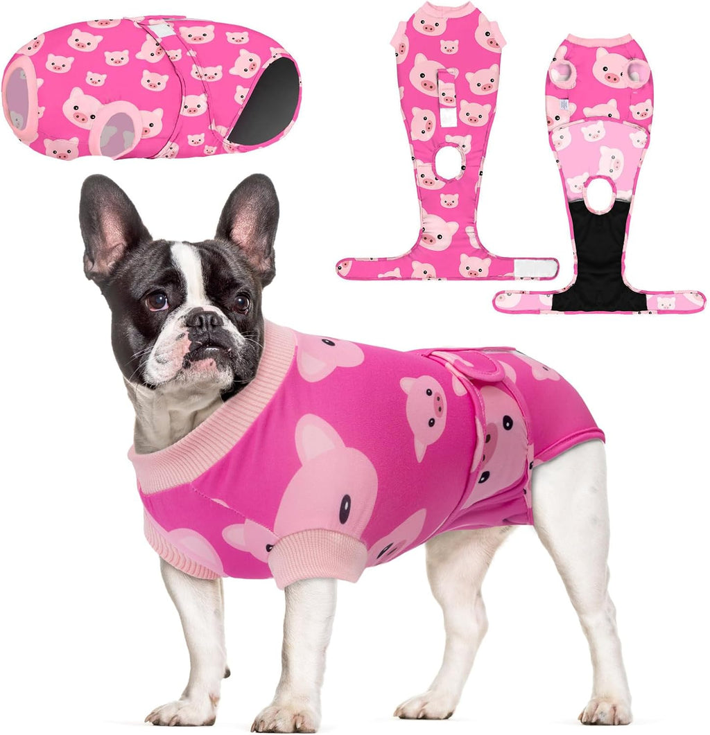 CuteBone Dog Surgery Recovery Suit front view for abdominal wounds
