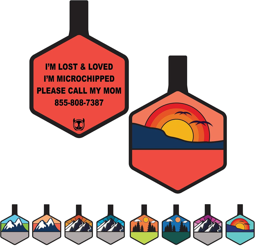 Silent Dog Tag Personalized with 5 Lines of Custom Deep Engraved Durable Soundless Silicone Pet ID Name Tag Hexagon Forest Night - Image 9