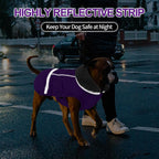 Doglay winter dog coat back showing waterproof zipper detail