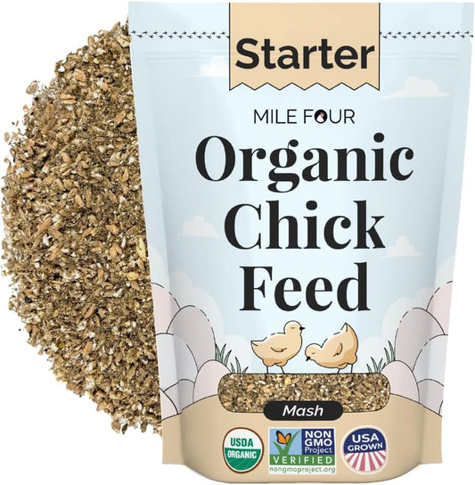 Mile Four Organic Starter Chick Mash front view 2 pound bag
