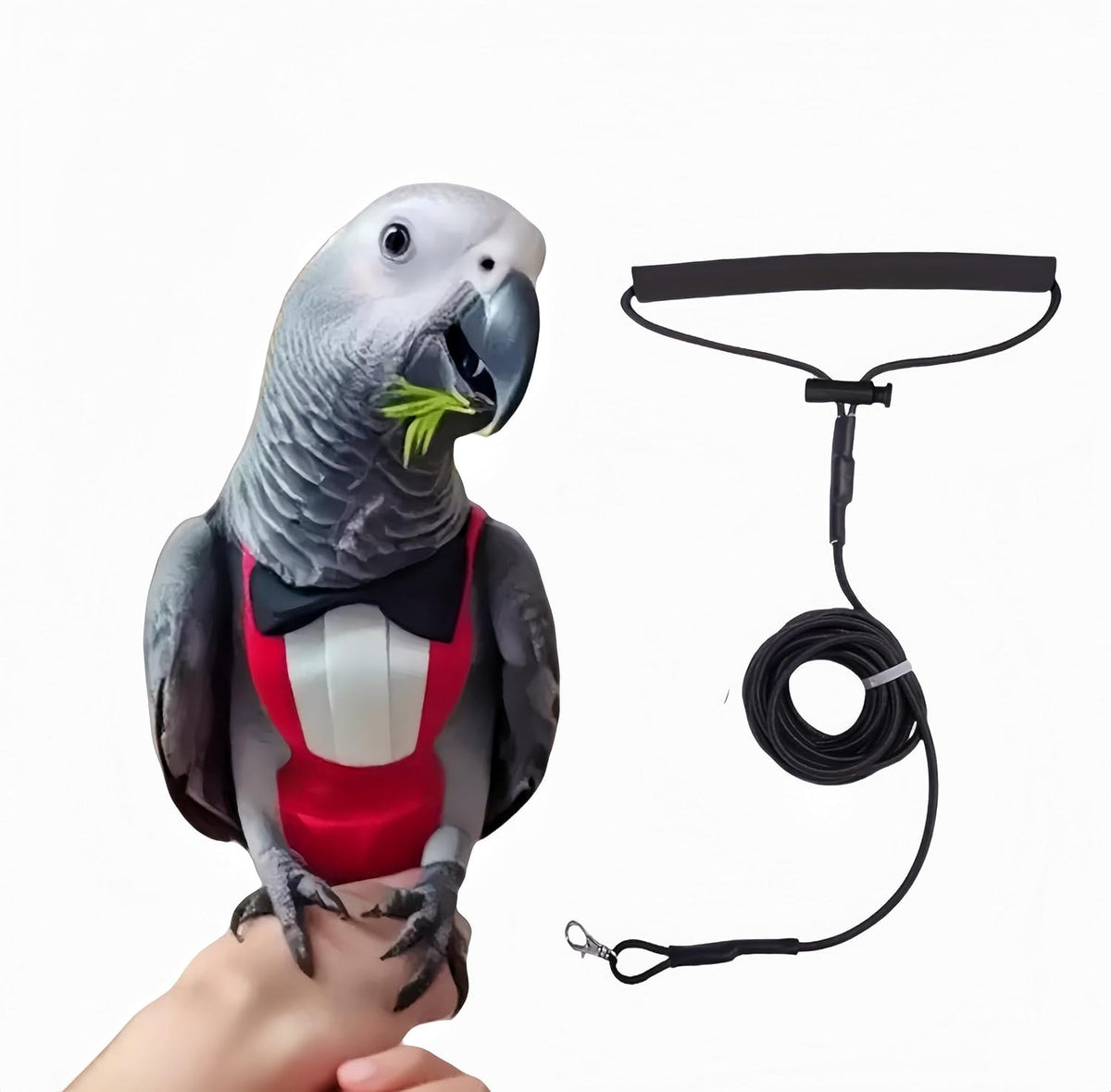 Bird Diapers Bird Harness Tuxedo Flight Suits with 80in Flying Leash Parrot Nappy with Waterproof Inner Layer Urine Wet Suite for Cockatiel Conure Parakeet Macaw Budgie-Black,S - Image 10