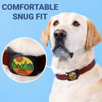 Premium USA imported pet tracking accessory installed on a leather dog collar