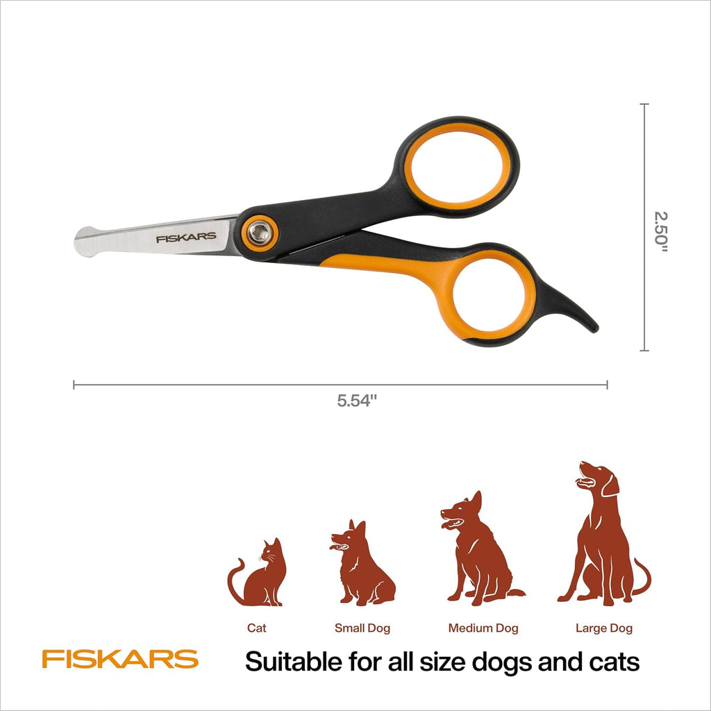 Fiskars dog detailing scissors for clipping fur around ears and paw pads