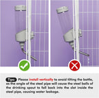 Vannon automatic pet water bottle mounted securely on side of iron dog crate