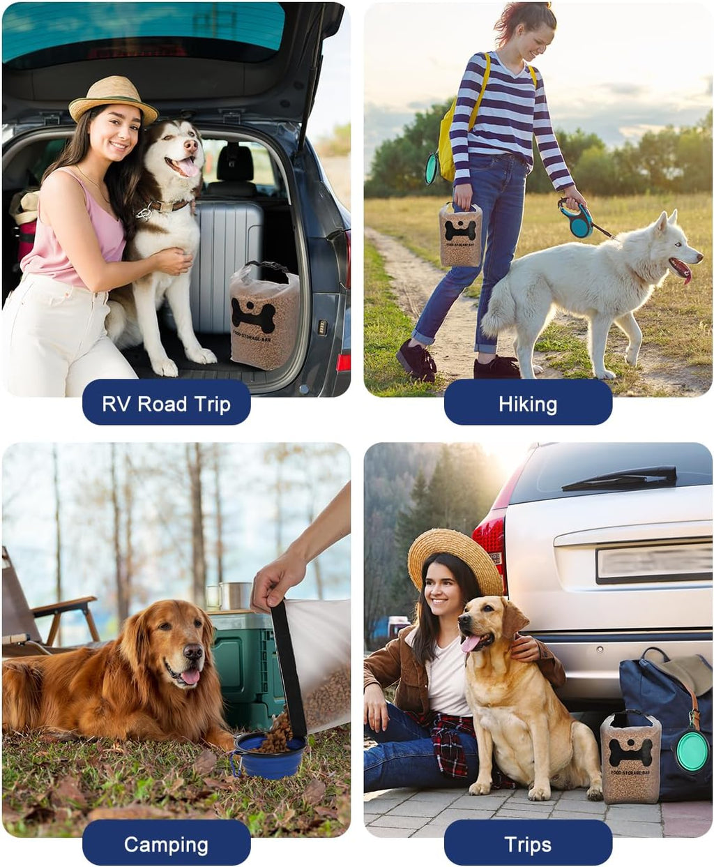 Anvs 14-cup pet food container with roll-top closure