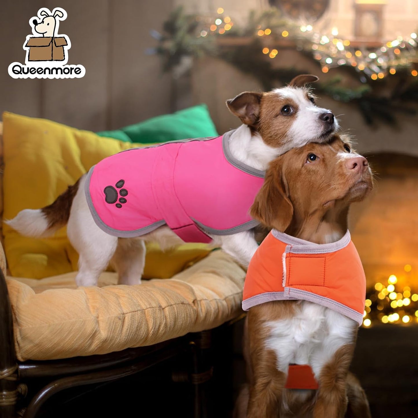 Adjustable hook and loop straps on Queenmore pet jacket