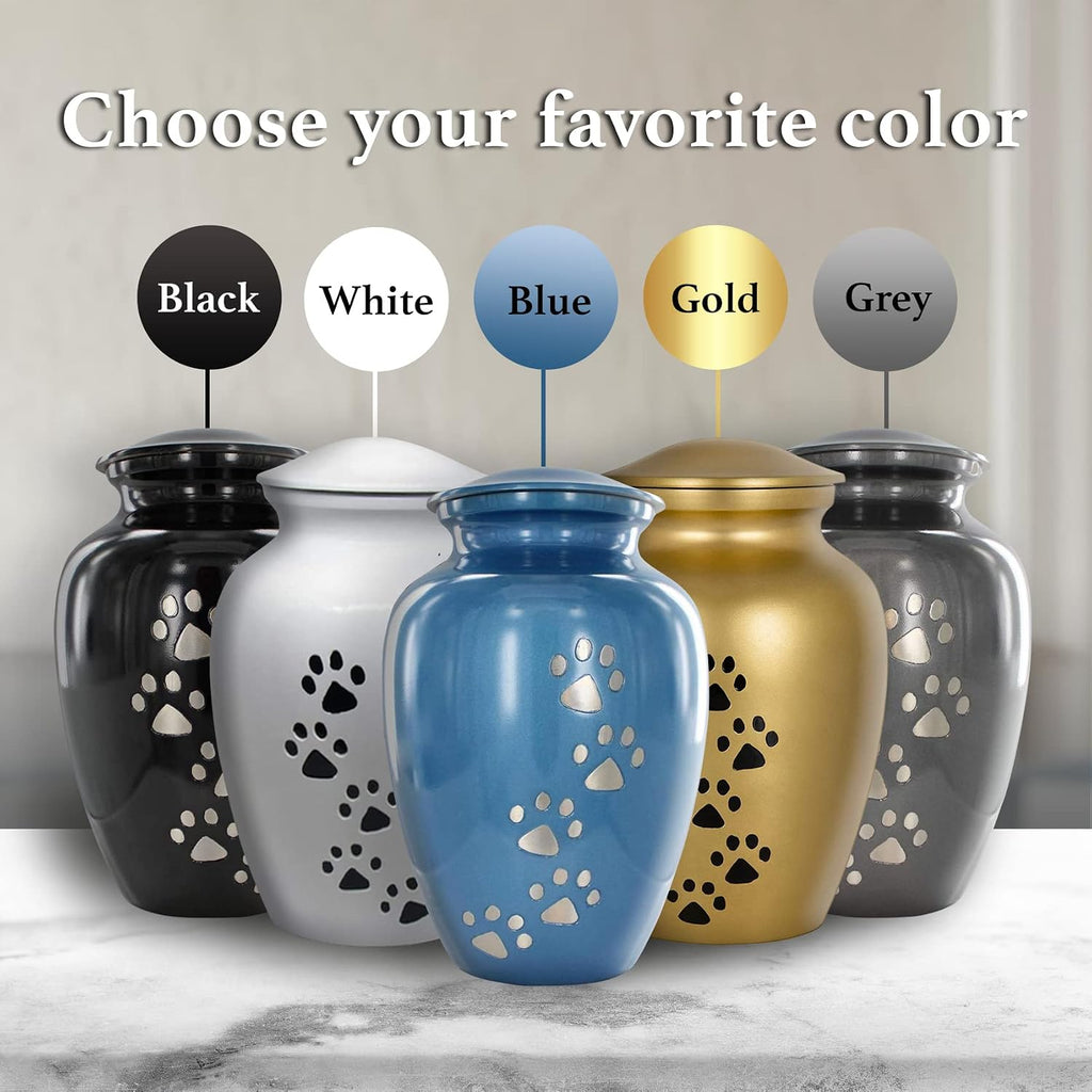 Trupoint Memorials Pet Urn for Dogs and Cats Ashes, Paws Print Grey Cremation Urns for Pets - Grey, Small Up to 17lb - Image 9