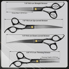 Wenshall Professional Dog Grooming Scissors Set, 7.0 Inch Titanium Straight & Thinning & Curved scissors and Comb for Dog grooming (Black) - Image 9