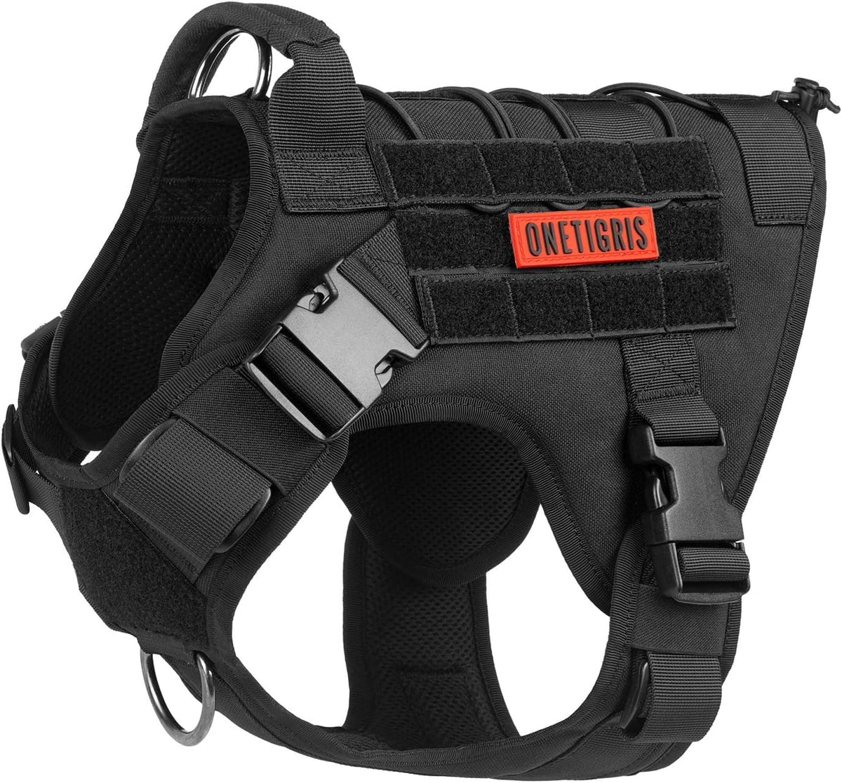 OneTigris Tactical Dog Harness Vest,No-Pull Service Dog Vest with Hook & Loop Panels,Adjustable Dog Vest Harness for Walking Hiking Training(Pink,L) - Image 10