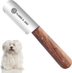 FLAMIA & JABZ professional stripping knife front view showcasing the coarse stainless steel teeth.