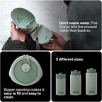 SÃ¤ker dog water bottle being carried by its integrated wrist lanyard on a hike