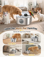 Linvivon cordless pet water fountain showing water window
