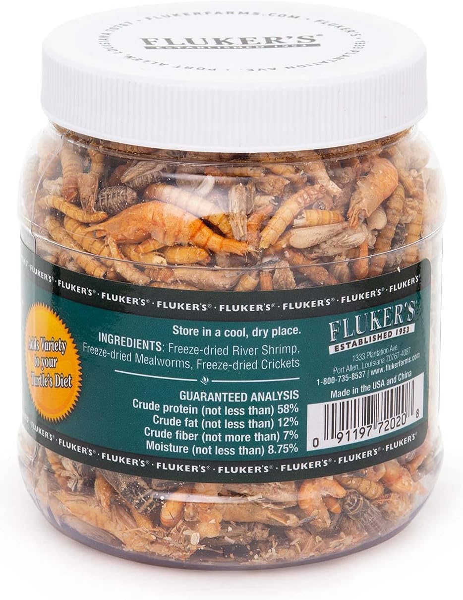 Fluker's 1.5 ounce turtle treat container side label