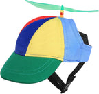 Small cat wearing Niceyst propeller costume hat