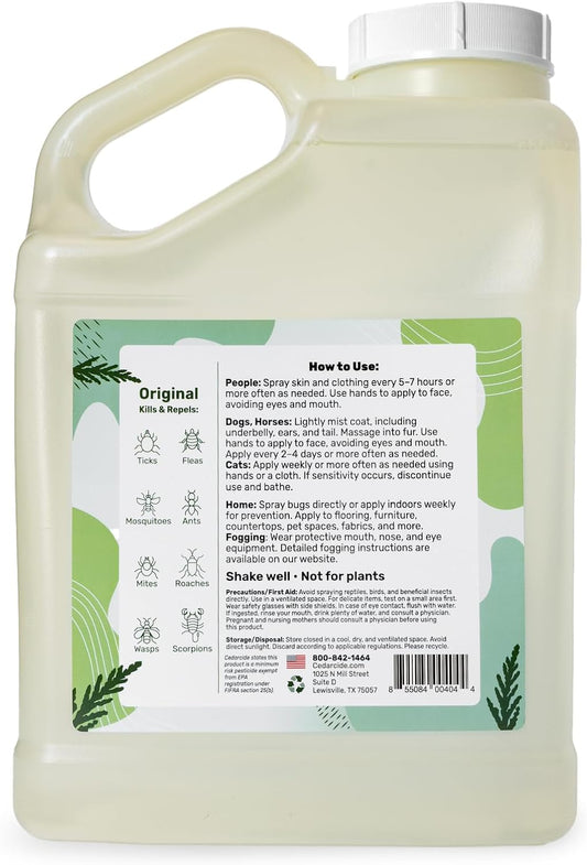 Cedarcide Original 1 gallon eco friendly flea and tick spray container