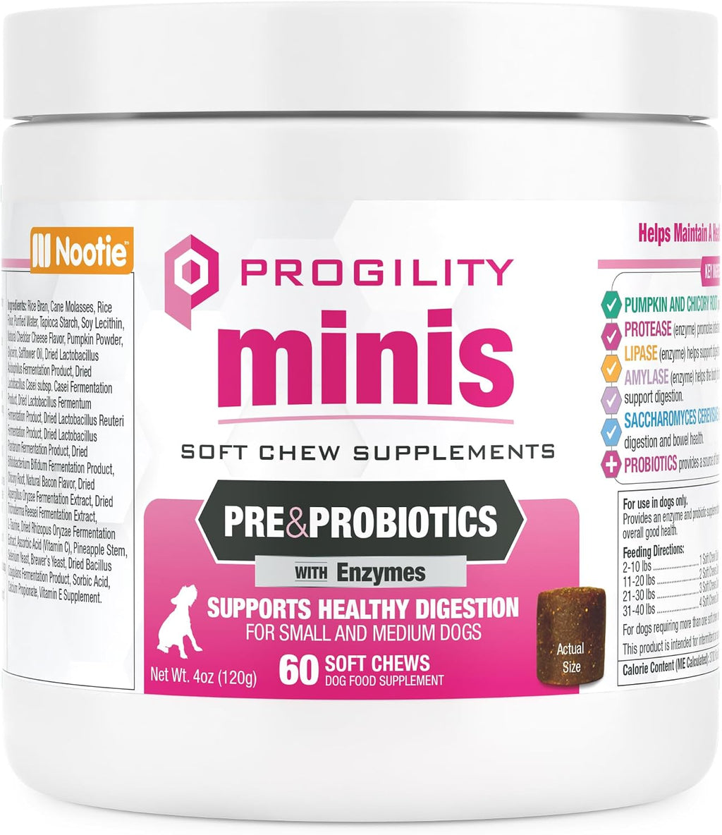 Back of Nootie Progility bottle with feeding guidelines
