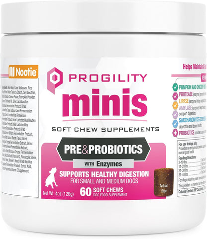 Back of Nootie Progility bottle with feeding guidelines