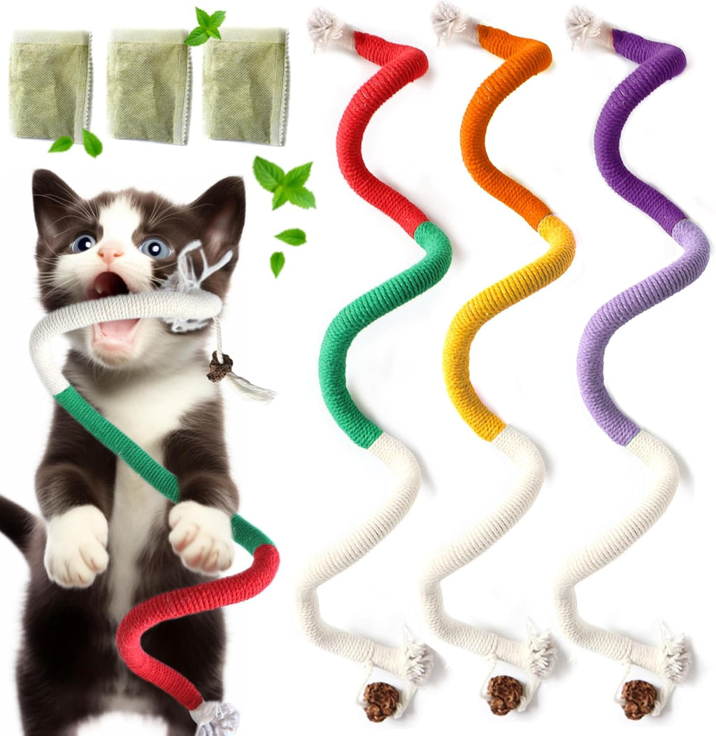 Natural cotton material cat toy for healthy teeth