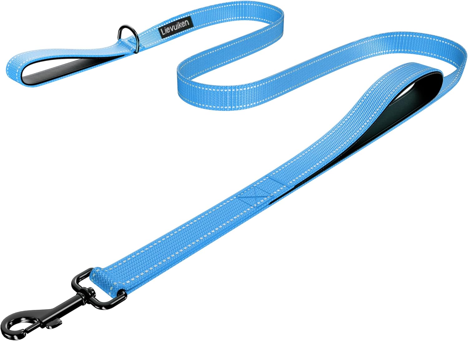 Dog Leash 4ft Long, Double Handle Dog Leash for Safety Control Training, Heavy Duty Dogs Leads with Traffic Padded Handles, Reflective Leashes for Small Medium Large Dogs(4ft, Black) - Image 9
