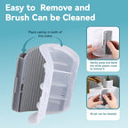 Tiny Pets grey cat massager corner comb showing the detachable split design for cleaning