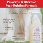 Skout's Honor flea and tick spray with natural ingredient icons