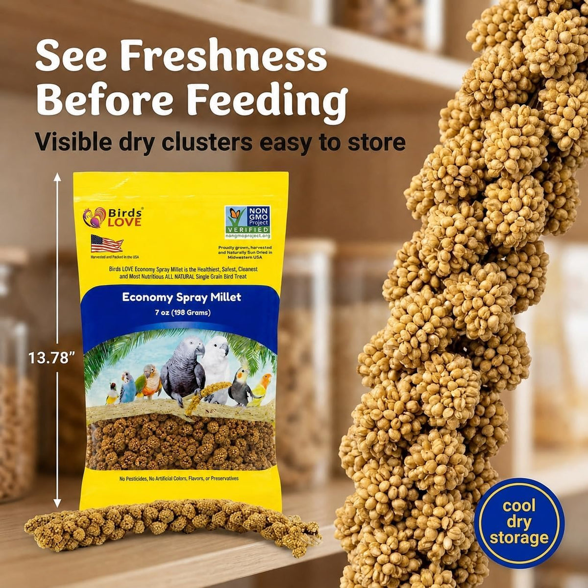 Birds LOVE parakeet treat bag open view