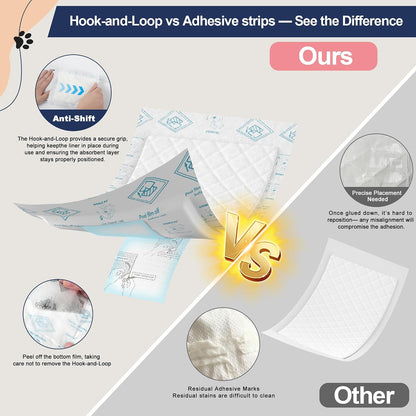 Oomicat disposable dog diaper insert showing the quick drying quilted top layer structure