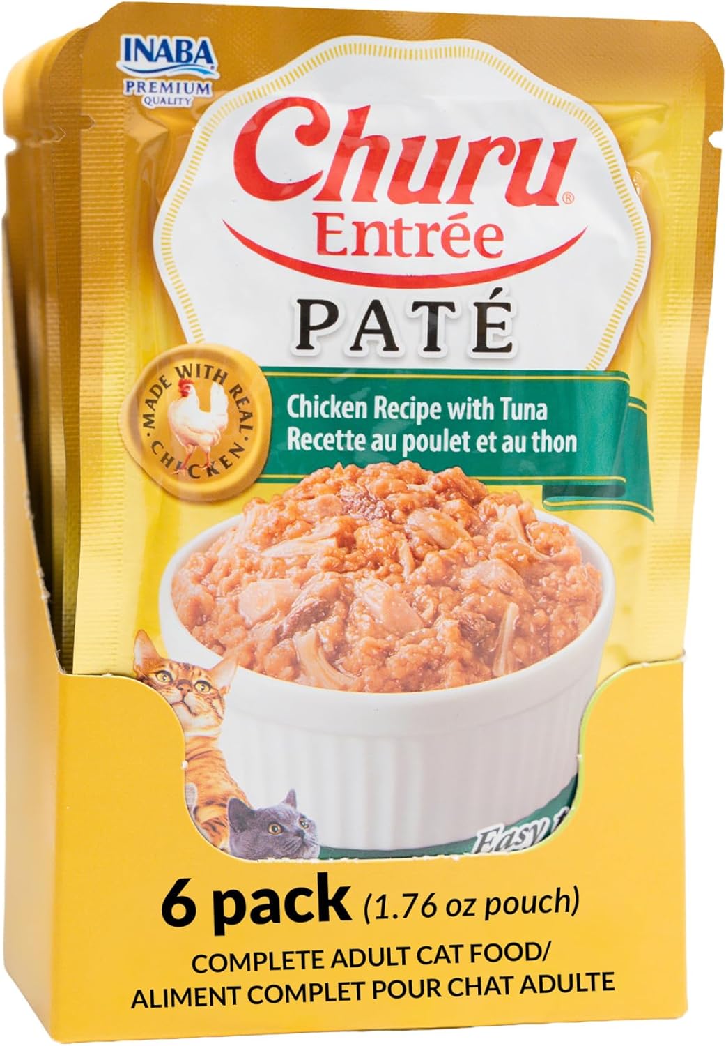 INABA Churu Entre Pate for Kittens, Grain-Free, High Moisture, Prebiotic Wet Cat Food, 1.76oz. per Pouch, 6 Pouches, Chicken Recipe with Tuna - Image 10