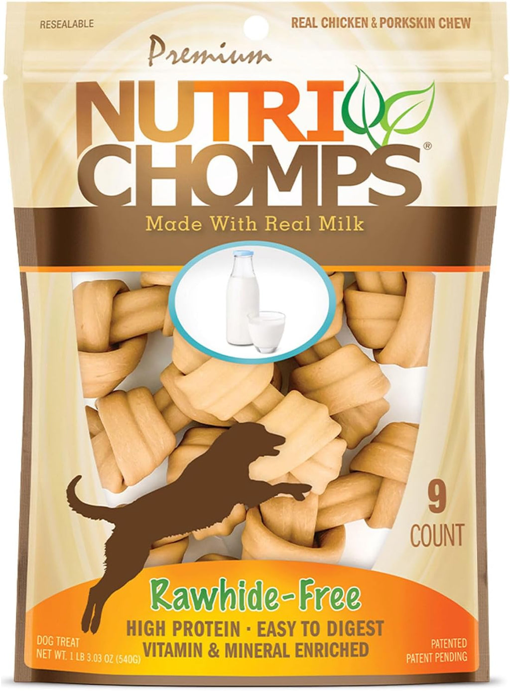 NutriChomps Dog Chews, 4-inch Knots, Easy to Digest, Rawhide-Free Dog Treats, 9 Count, Real Chicken, Peanut Butter and Milk flavor - Image 10
