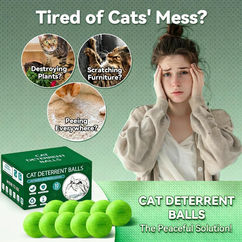Natural peppermint oil cat repellent mesh bag placement in garden