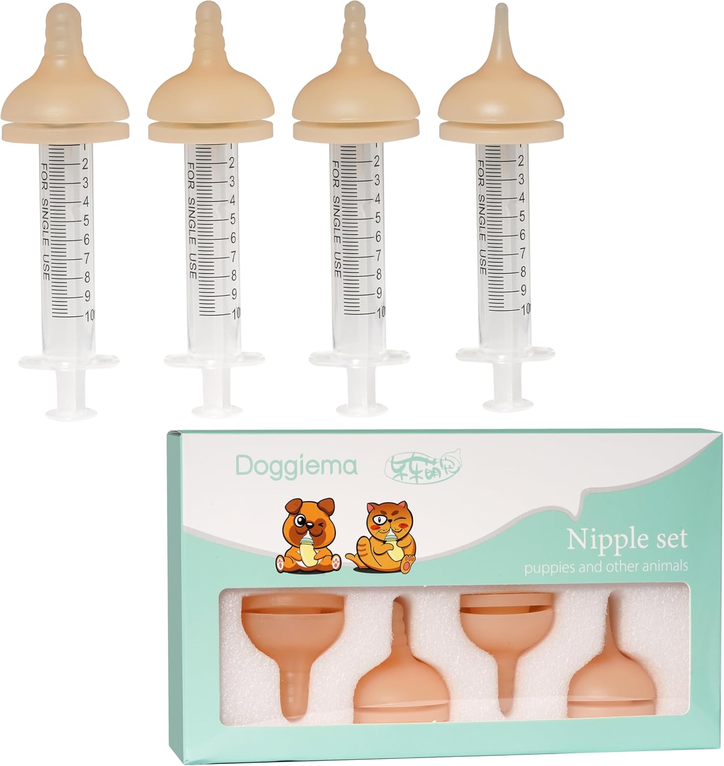Doggiema Puppy Bottles,Silicone Feeding Nipple and Syringes for All Breed of Puppies and Other Animals Dongdong pet - Image 10