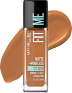 Maybelline Fit Me Matte + Poreless Liquid Oil-Free Foundation Makeup, Classic Tan, 1 Count (Packaging May Vary) - Image 9
