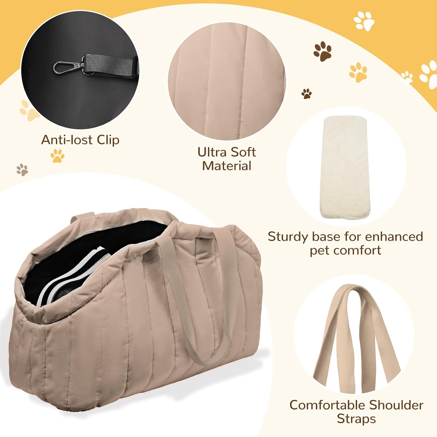 Stylish pet travel handbag for small puppies and cats