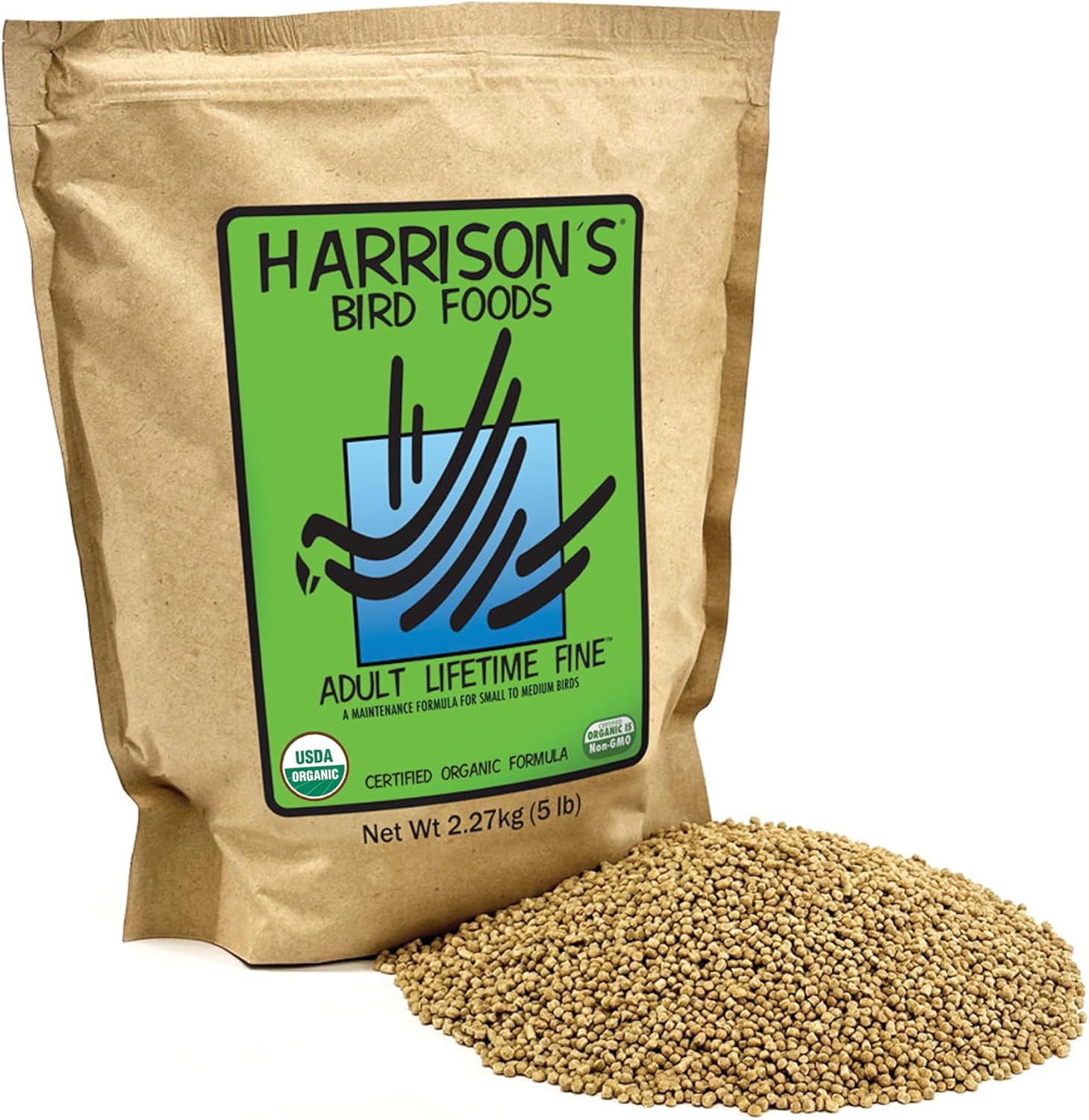 Harrison's Bird Foods Bird Food Adult Lifetime Fine Certified Organic Non-GMO Formula Bird Food 1lb - Image 8