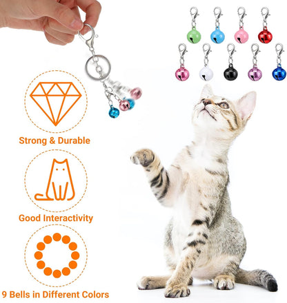 WJIAAA durable lightweight metal jingle bells with secure fasteners designed for small dogs and kittens
