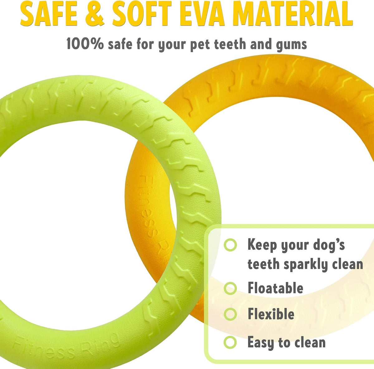 Two green PetSpy dog fitness rings side by side