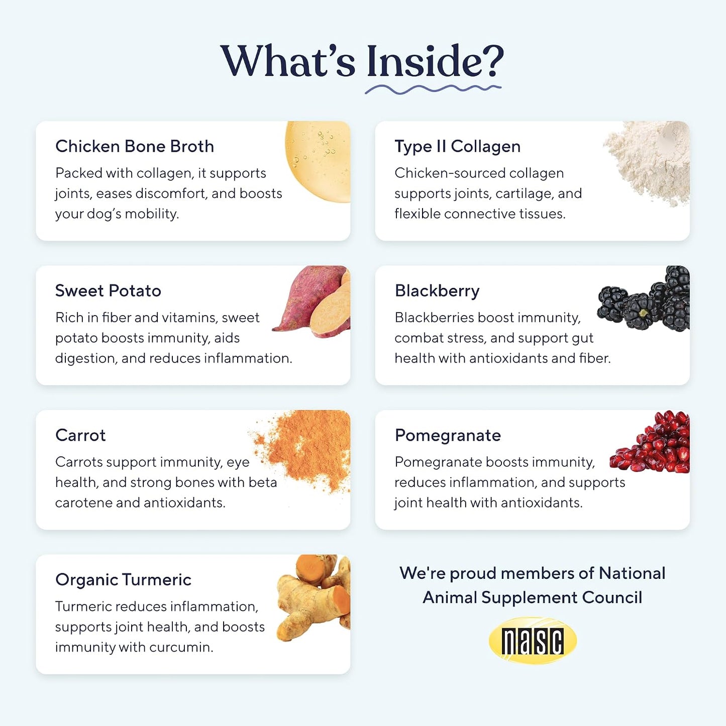 Pawfy bone broth meal topper packaging back showing chicken flavor details