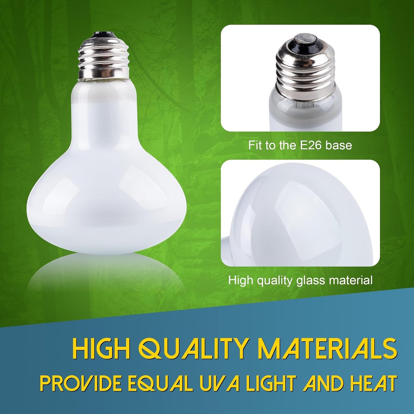 Jugbuy daylight basking spot light providing essential warmth for a pet turtle habitat.
