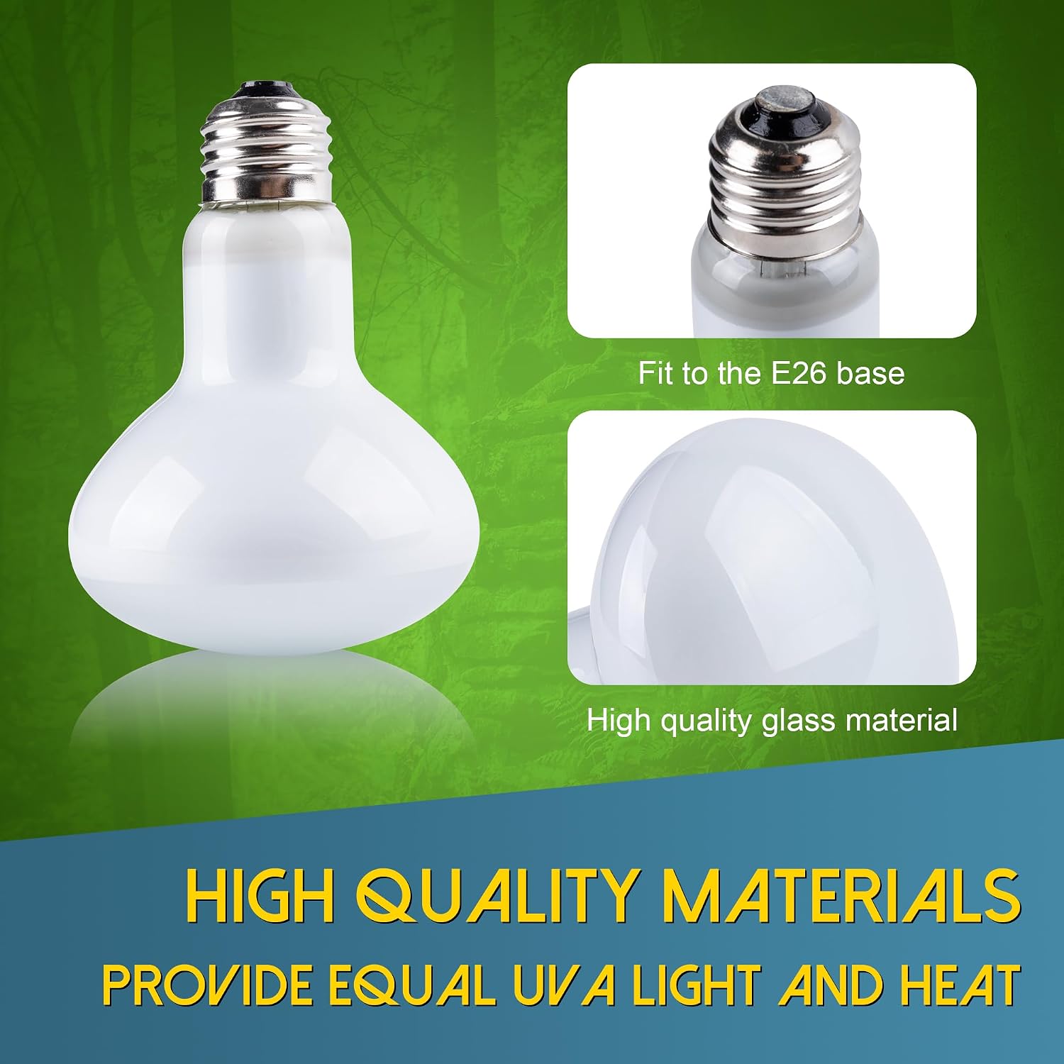 Jugbuy daylight basking spot light providing essential warmth for a pet turtle habitat.