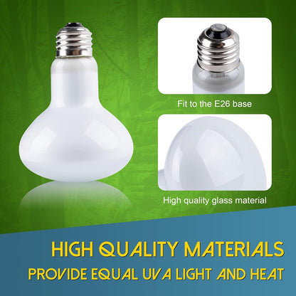 Jugbuy daylight basking spot light providing essential warmth for a pet turtle habitat.
