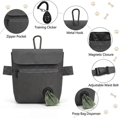 Shmidgoo dog treat bag with magnetic clasp open