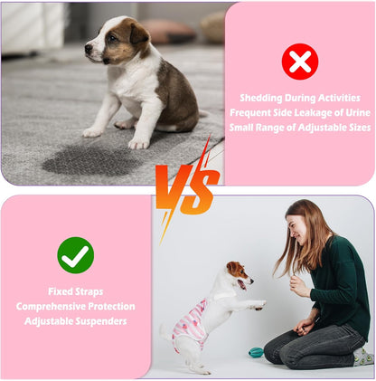 Leakproof doggy jumpsuit diaper with absorbent lining closeup